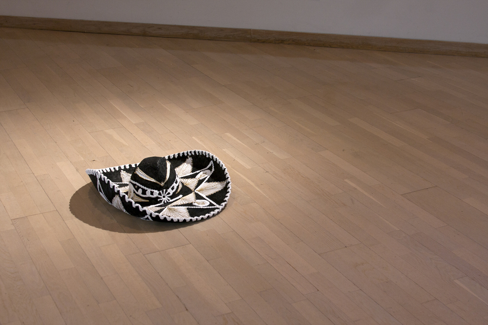 Floor Sombrero. 2010. Found object, gesso, paint. 10''x24''x24''. Photo: Mikayla Whitmore