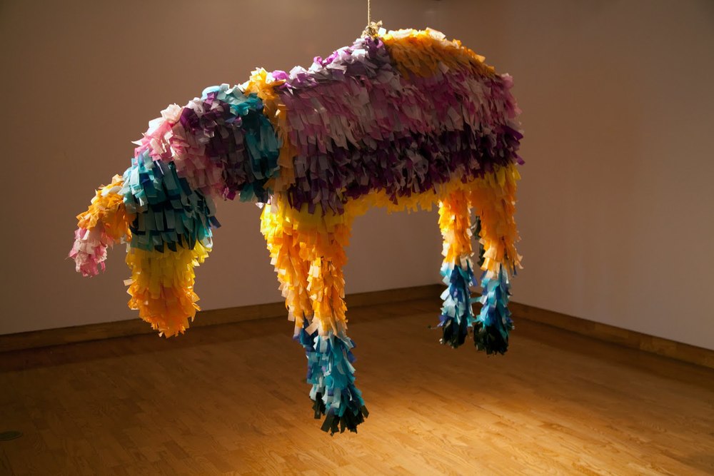 Donkey Piñata. 2010. mixed media. 4.5'x6'x2.5'. Photo: Krystal Ramirez